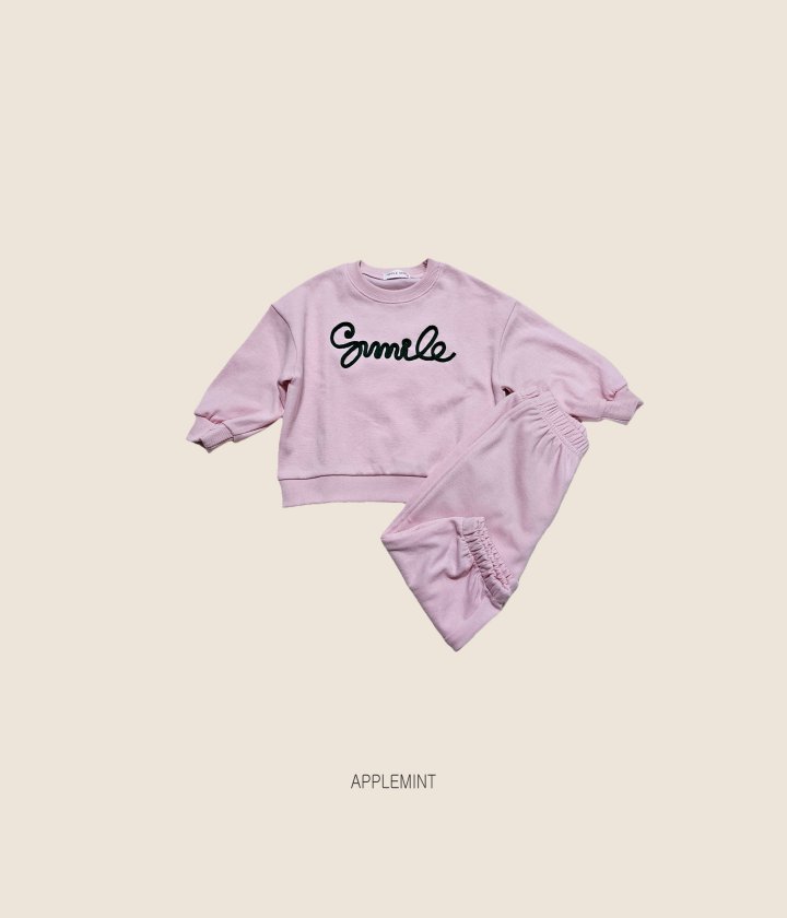 Applemint - Korean Children Fashion - #designkidswear - Smile Handle Embroidered Sweatshirt - 4