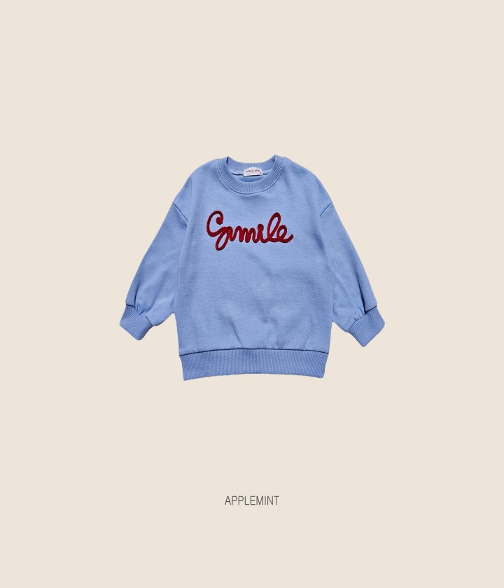 Applemint - Korean Children Fashion - #kidzfashiontrend - Smile Handle Embroidered Sweatshirt - 8