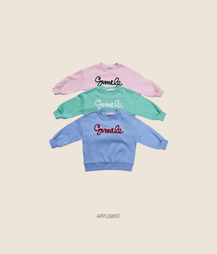 Applemint - Korean Children Fashion - #magicofchildhood - Smile Handle Embroidered Sweatshirt - 11