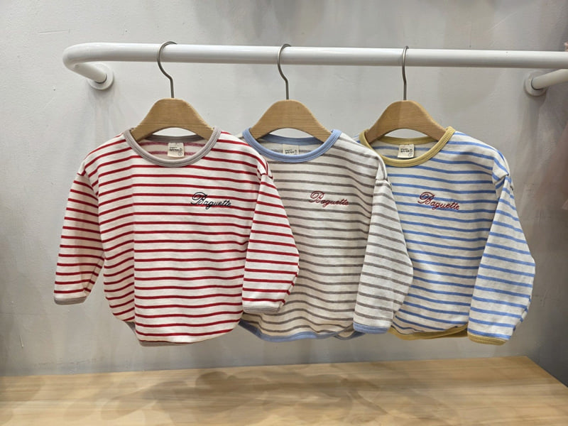 Atree - Korean Baby Fashion - #onlinebabyboutique - Baguette Striped Tee
