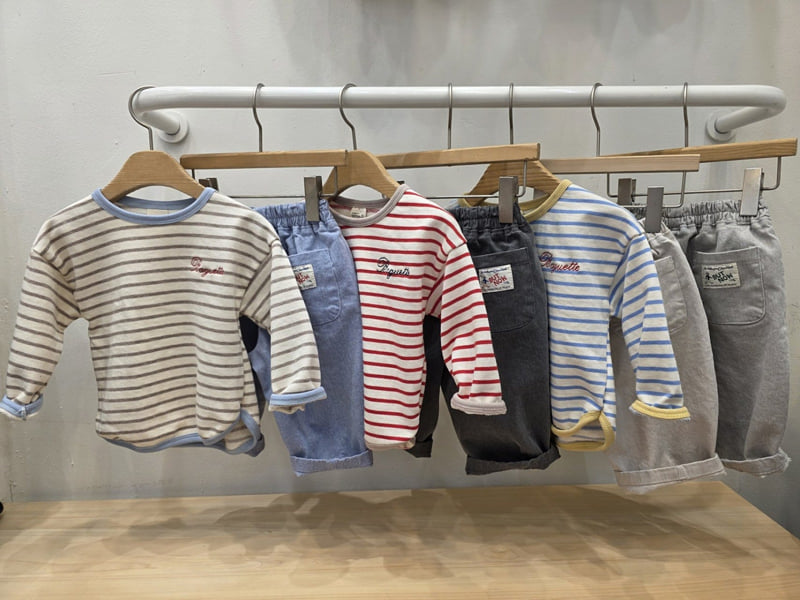 Atree - Korean Baby Fashion - #smilingbaby - Baguette Striped Tee - 3