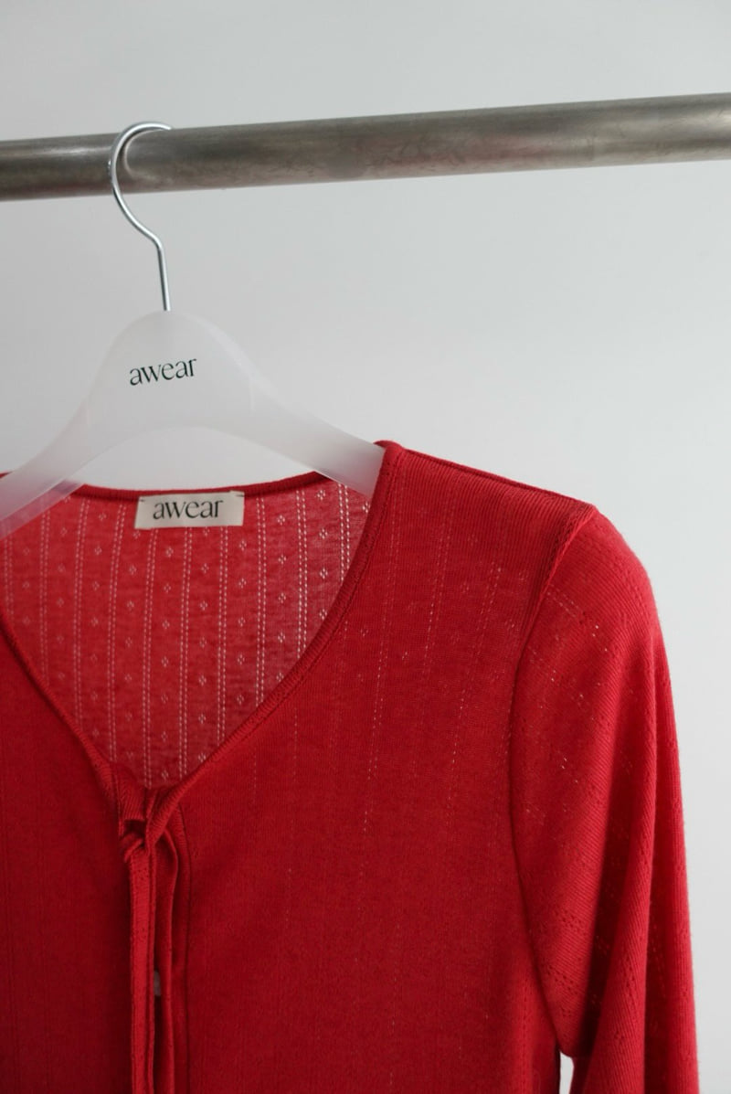 Awear - Korean Women Fashion - #momslook - Scallop Knit Cardigan - 2