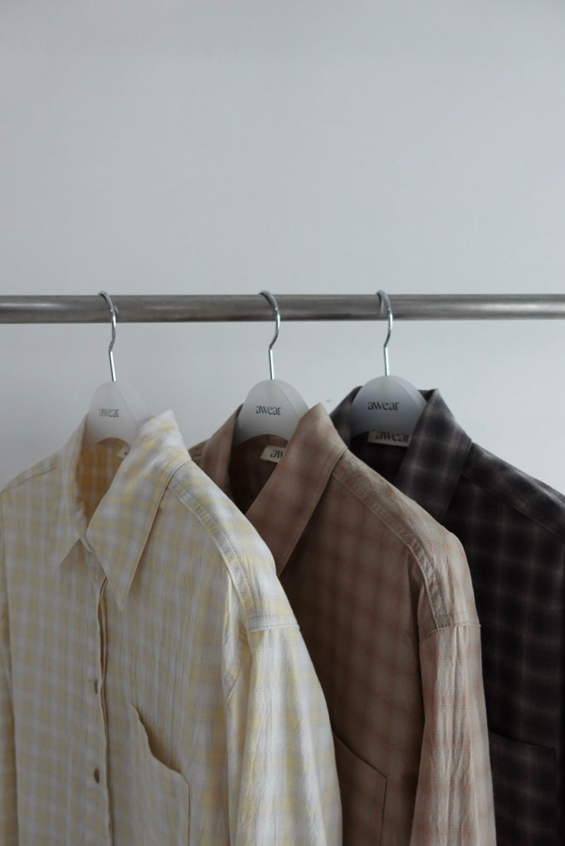 Awear - Korean Women Fashion - #momslook - Butter Check Shirt - 5