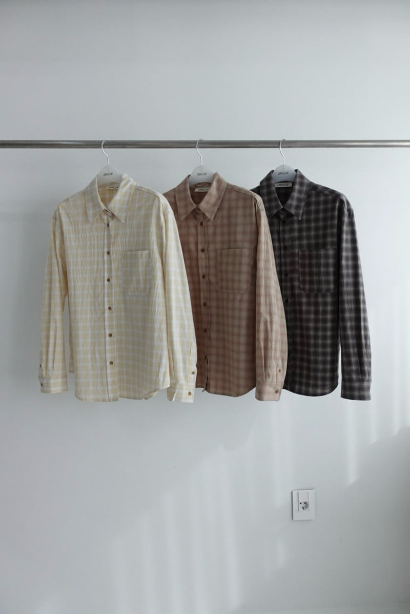 Awear - Korean Women Fashion - #womensfashion - Butter Check Shirt