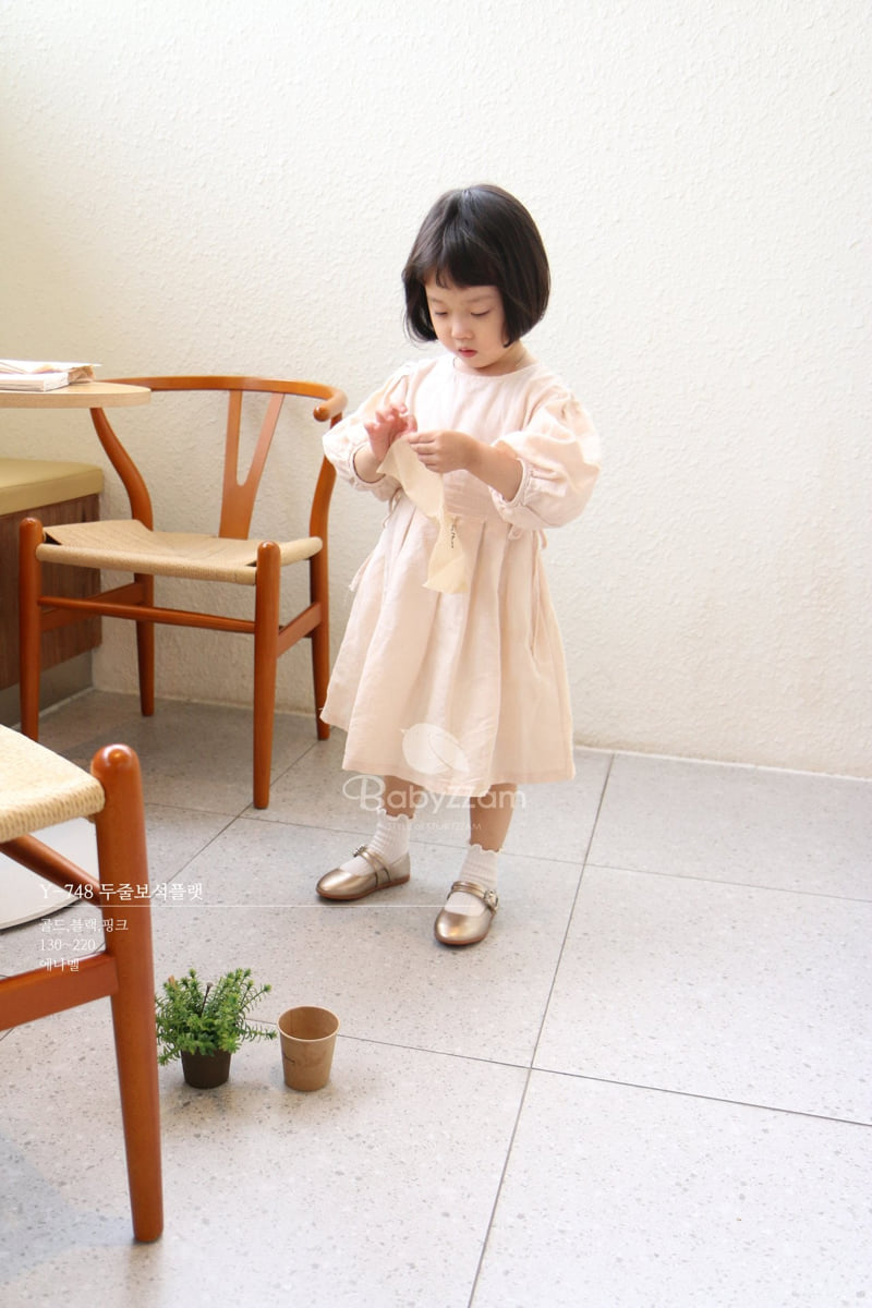 Babyzzam - Korean Children Fashion - #childrensboutique - Double Line Jewel Flat - 10