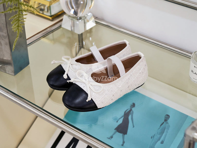 Babyzzam - Korean Children Fashion - #kidsshorts - Line Ribbon Flat
