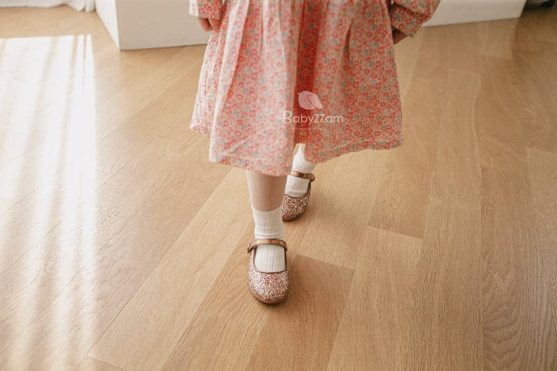 Babyzzam - Korean Children Fashion - #kidsstore - Sparkle Button Flat - 12