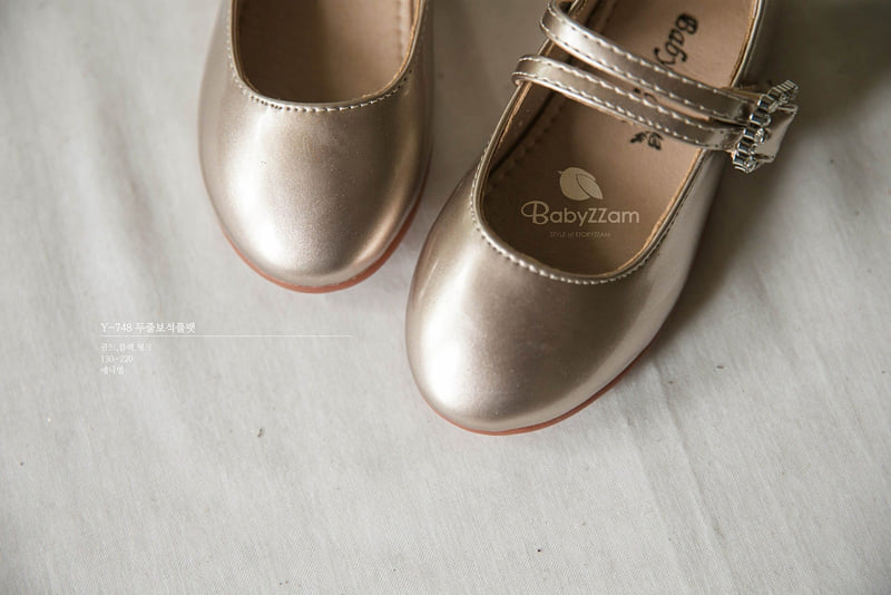 Babyzzam - Korean Children Fashion - #magicofchildhood - Double Line Jewel Flat - 5