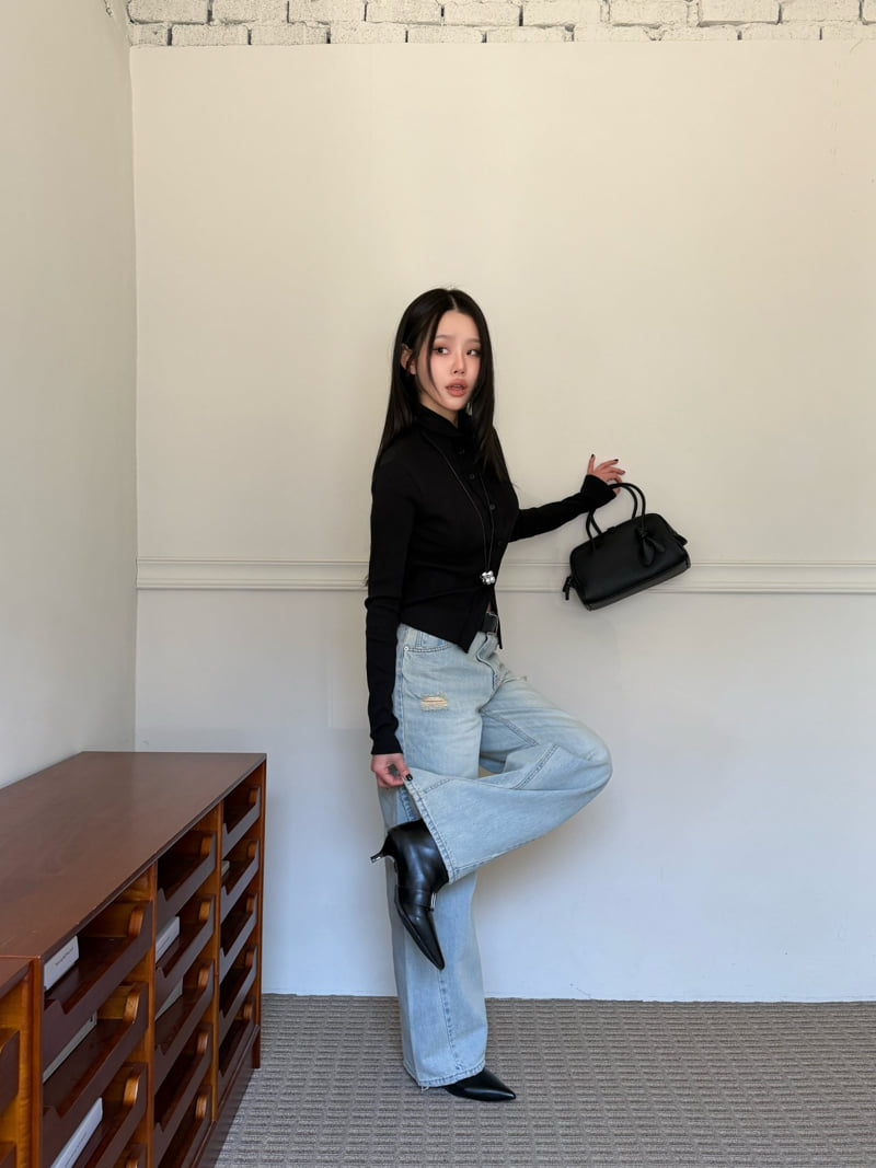 Baguette - Korean Women Fashion - #momslook - Vintage Engine Light Wash Denim - 11