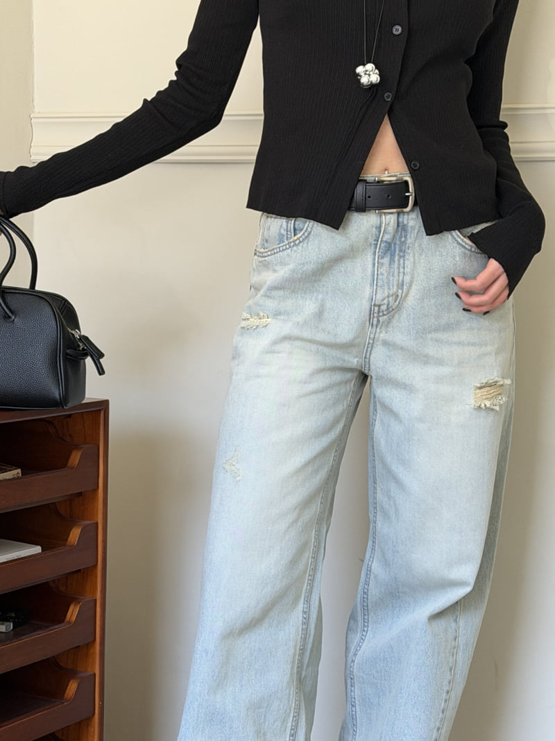Baguette - Korean Women Fashion - #momslook - Vintage Engine Light Wash Denim - 3