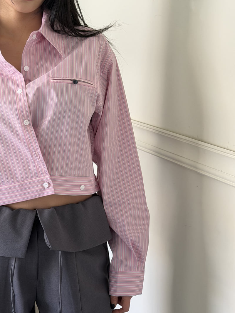Baguette - Korean Women Fashion - #momslook - Lutern Crop Shirt - 6