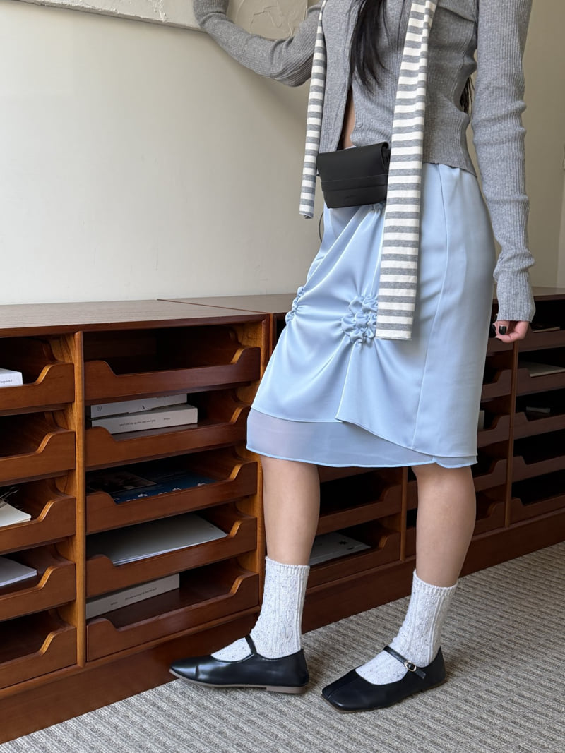 Baguette - Korean Women Fashion - #momslook - Puff Flower Skirt - 6