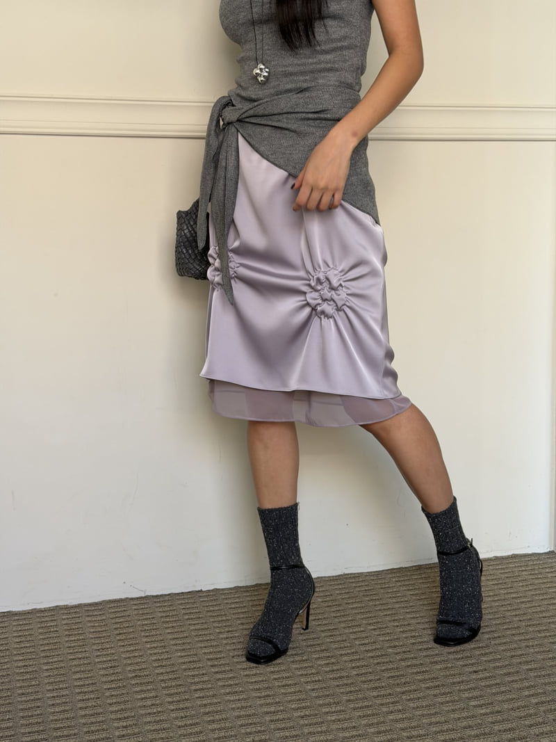 Baguette - Korean Women Fashion - #momslook - Puff Flower Skirt - 9