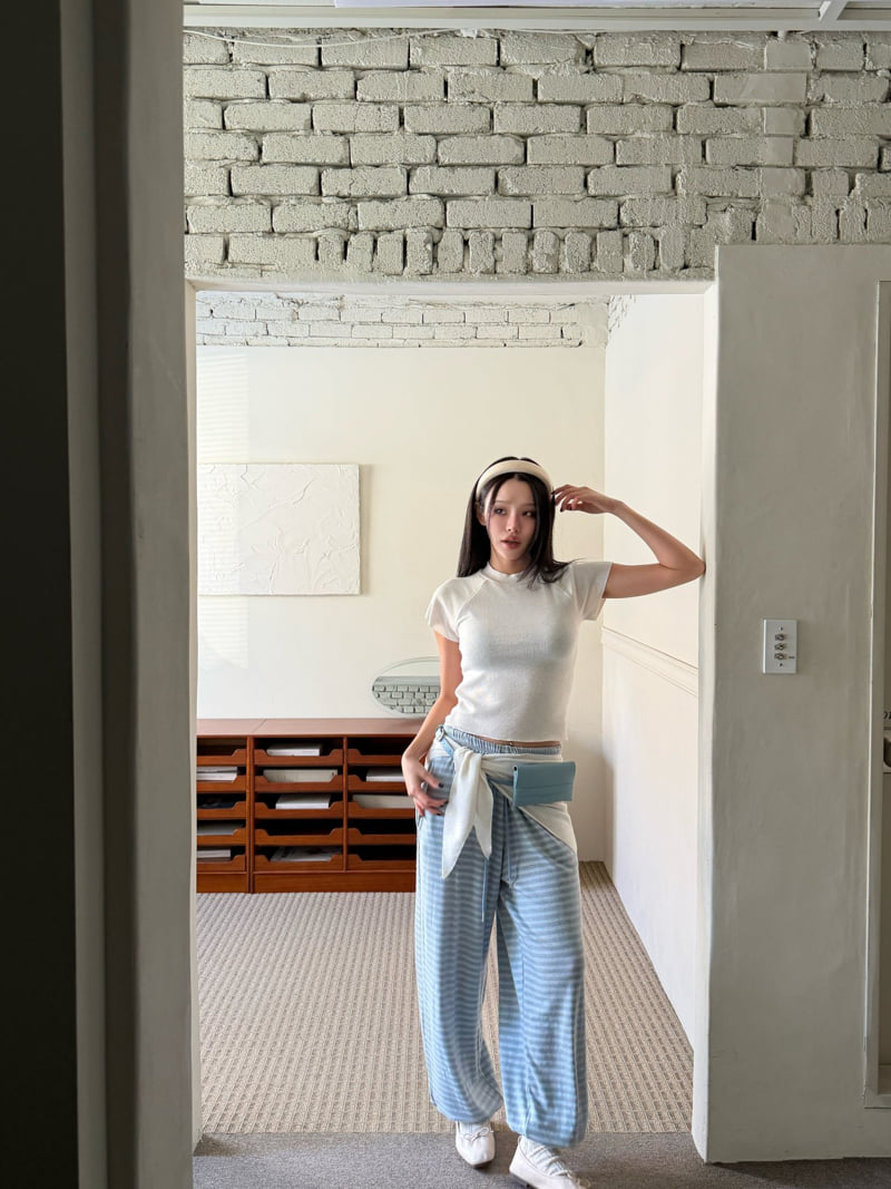 Baguette - Korean Women Fashion - #momslook - Stripe Jogger Pants - 2