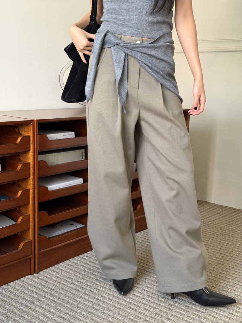 Baguette - Korean Women Fashion - #momslook - Wide Tuck Pants - 5