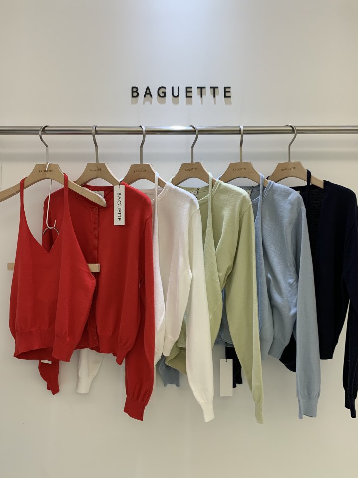 Baguette - Korean Women Fashion - #momslook - Halter Knit Cardigan Set