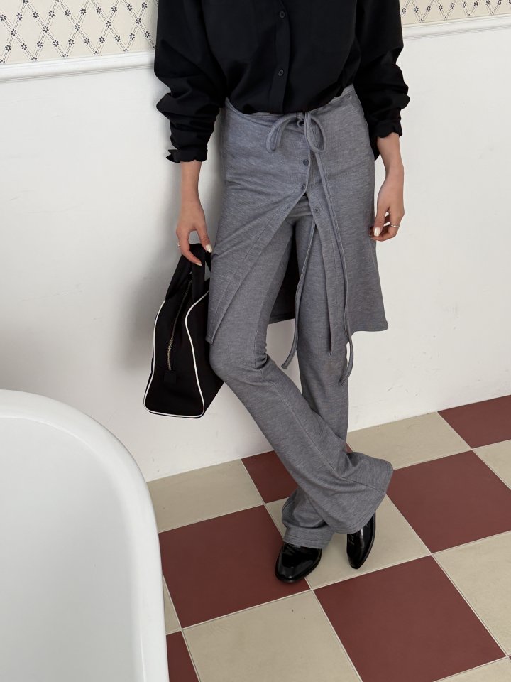 Baguette - Korean Women Fashion - #momslook - Wrap Bootcut Pants - 11