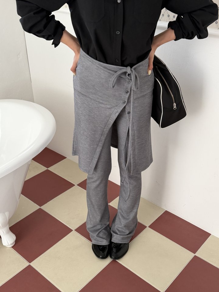 Baguette - Korean Women Fashion - #momslook - Wrap Bootcut Pants - 7