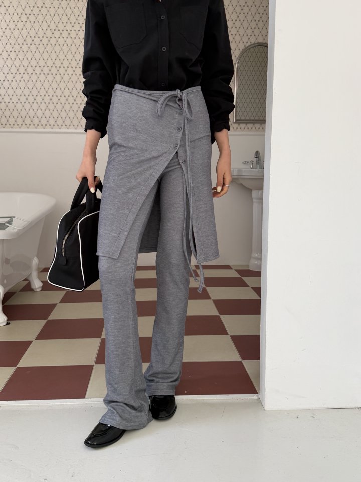 Baguette - Korean Women Fashion - #momslook - Wrap Bootcut Pants - 9
