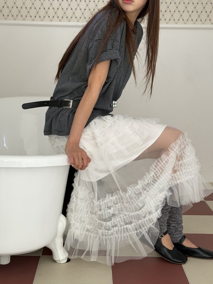 Baguette - Korean Women Fashion - #momslook - Bunny Tiered Skirt - 2