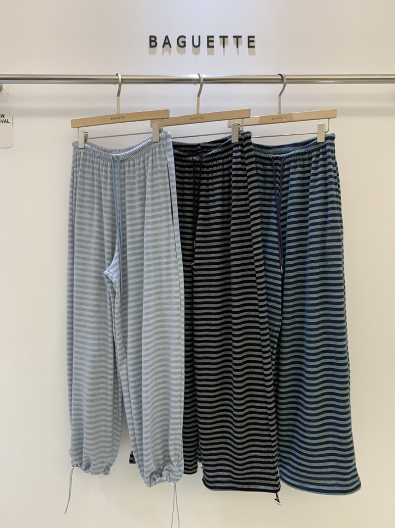 Baguette - Korean Women Fashion - #pursuepretty - Stripe Jogger Pants - 12