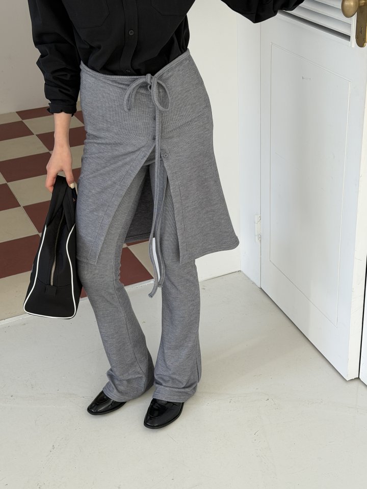 Baguette - Korean Women Fashion - #restrostyle - Wrap Bootcut Pants - 2