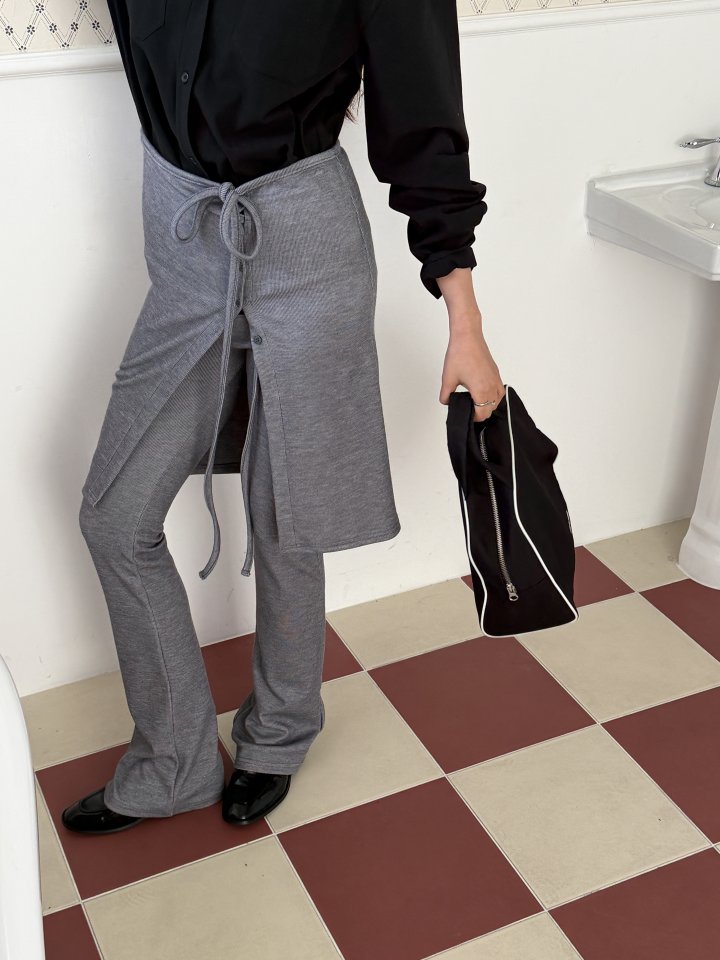 Baguette - Korean Women Fashion - #romanticstyle - Wrap Bootcut Pants - 3