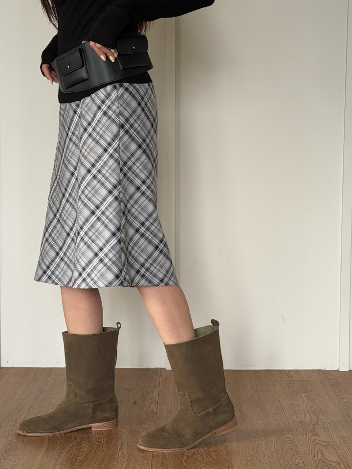 Baguette - Korean Women Fashion - #shopsmall - Hash Check Skirt - 7