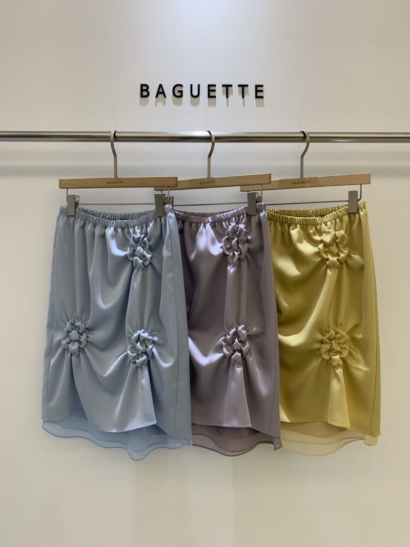 Baguette - Korean Women Fashion - #vintageinspired - Puff Flower Skirt - 12