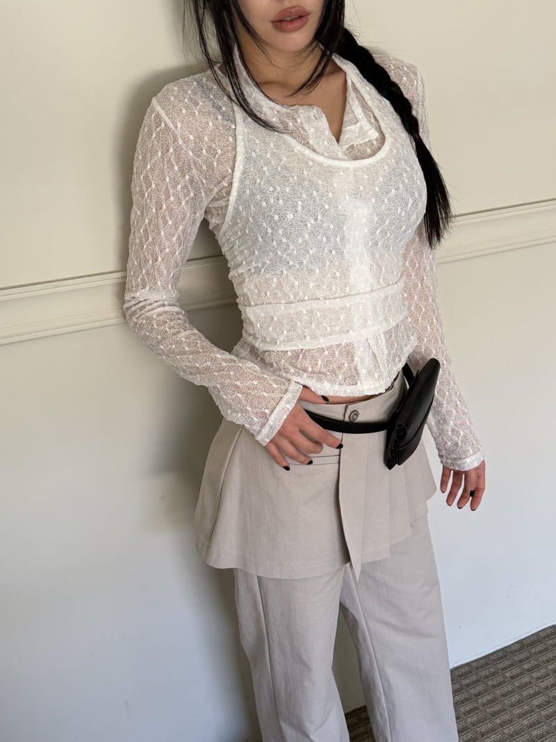 Baguette - Korean Women Fashion - #womensfashion - Lace Halter Set - 2
