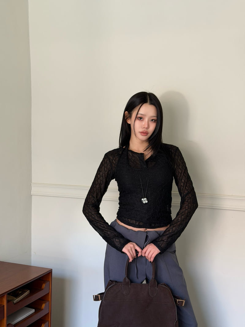 Baguette - Korean Women Fashion - #womensfashion - Lace Halter Set - 6