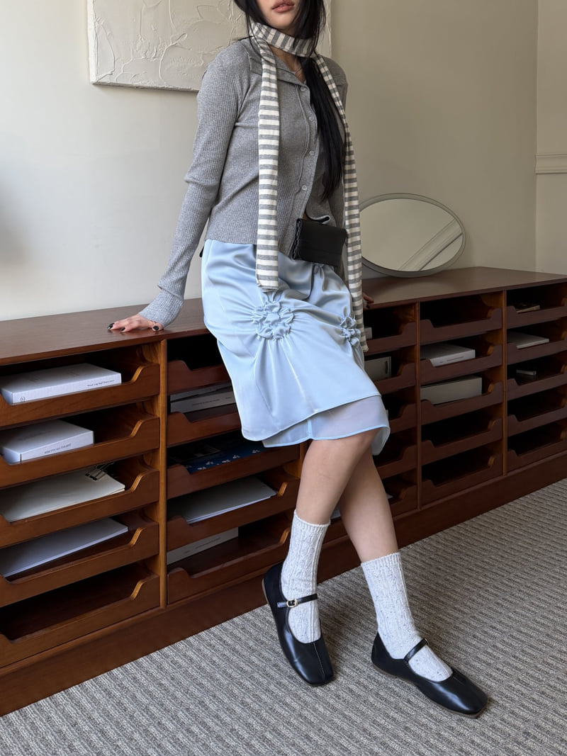 Baguette - Korean Women Fashion - #womensfashion - Puff Flower Skirt - 7