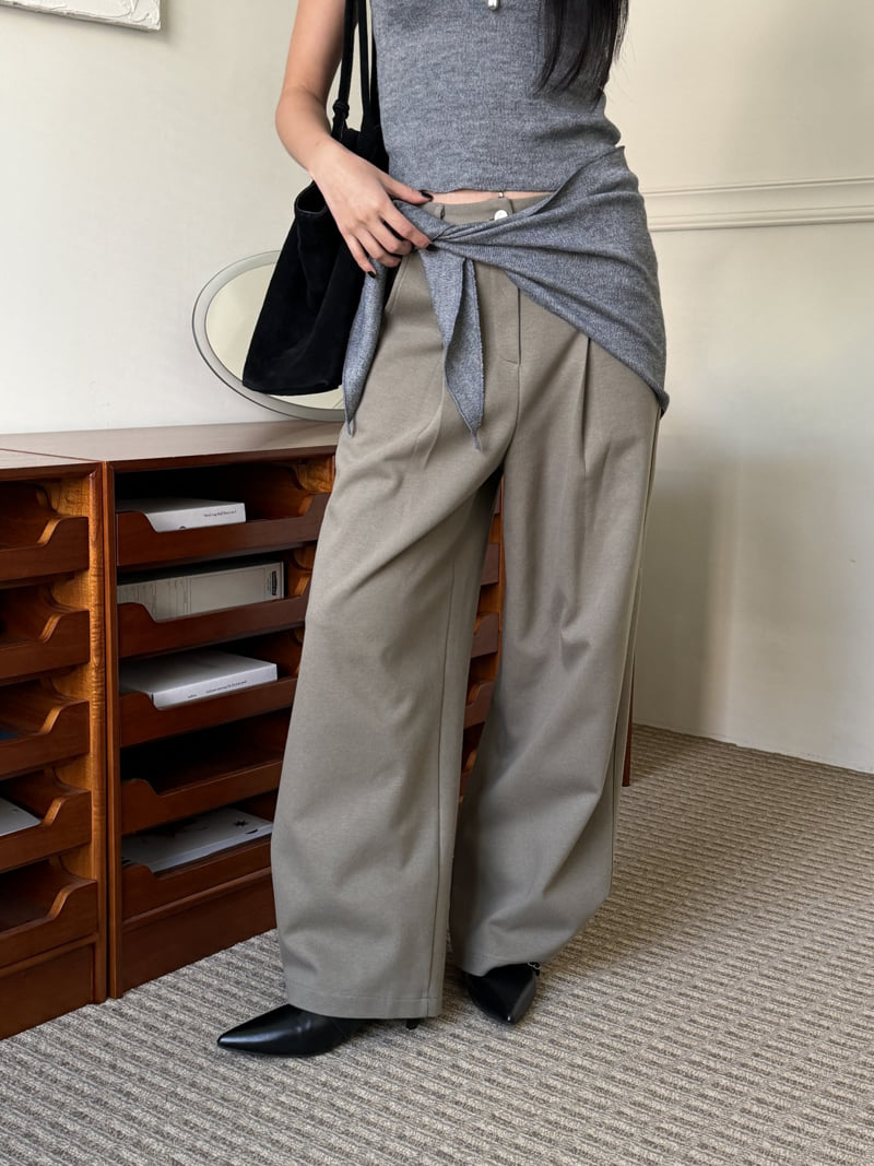 Baguette - Korean Women Fashion - #womensfashion - Wide Tuck Pants