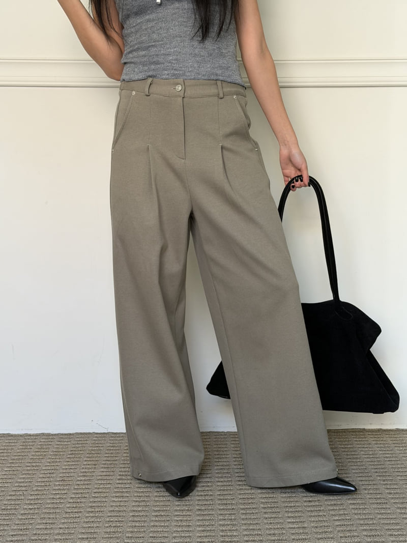 Baguette - Korean Women Fashion - #womensfashion - Wide Tuck Pants - 3