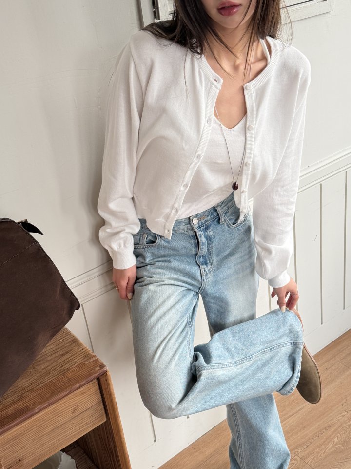 Baguette - Korean Women Fashion - #womensfashion - Halter Knit Cardigan Set - 2
