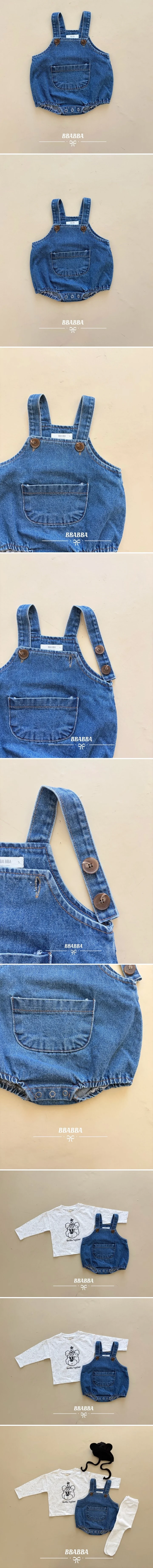 Bbabba - Korean Baby Fashion - #babygirlfashion - Denim Suspender Suit