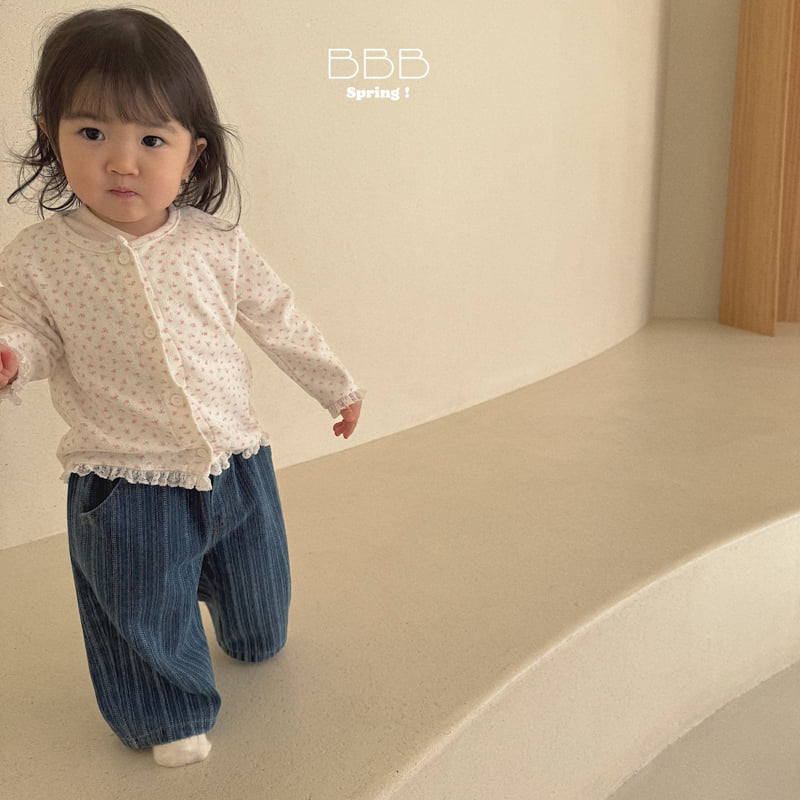 Bella Bambina - Korean Baby Fashion - #babyfever - Bebe Duo Stripe Denim Pants - 7