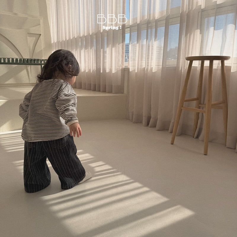 Bella Bambina - Korean Baby Fashion - #babygirlfashion - Bebe Duo Stripe Denim Pants - 8