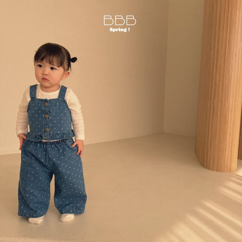 Bella Bambina - Korean Baby Fashion - #babyootd - Bebe Heart Denim Set - 8