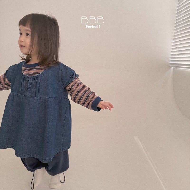 Bella Bambina - Korean Baby Fashion - #babyootd - Ray Denim Pintuck One-piece - 9