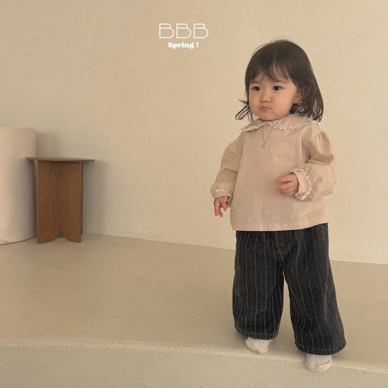Bella Bambina - Korean Baby Fashion - #babyoutfit - Bebe Duo Stripe Denim Pants - 12