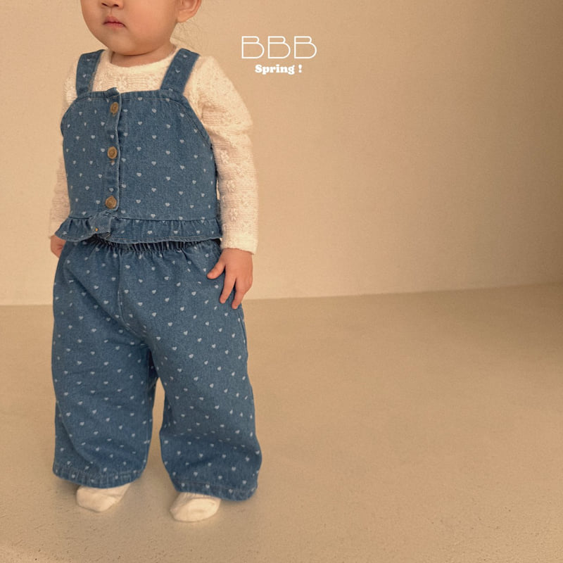 Bella Bambina - Korean Baby Fashion - #babyoutfit - Bebe Heart Denim Set - 9