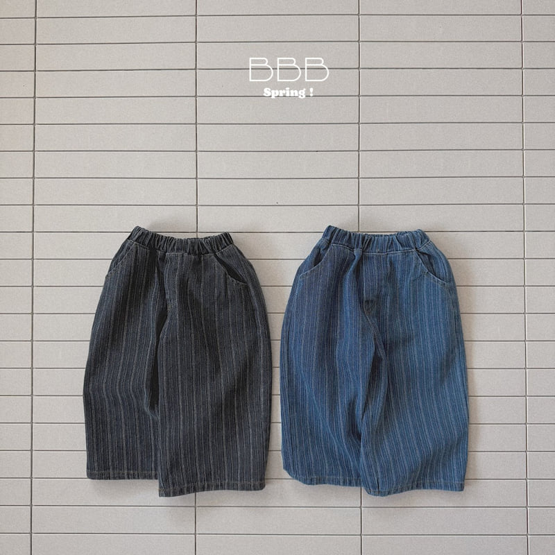 Bella Bambina - Korean Baby Fashion - #onlinebabyshop - Bebe Duo Stripe Denim Pants