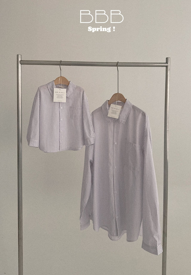 Bella Bambina - Korean Women Fashion - #momslook - Moist Stripe Shirt (Adult)