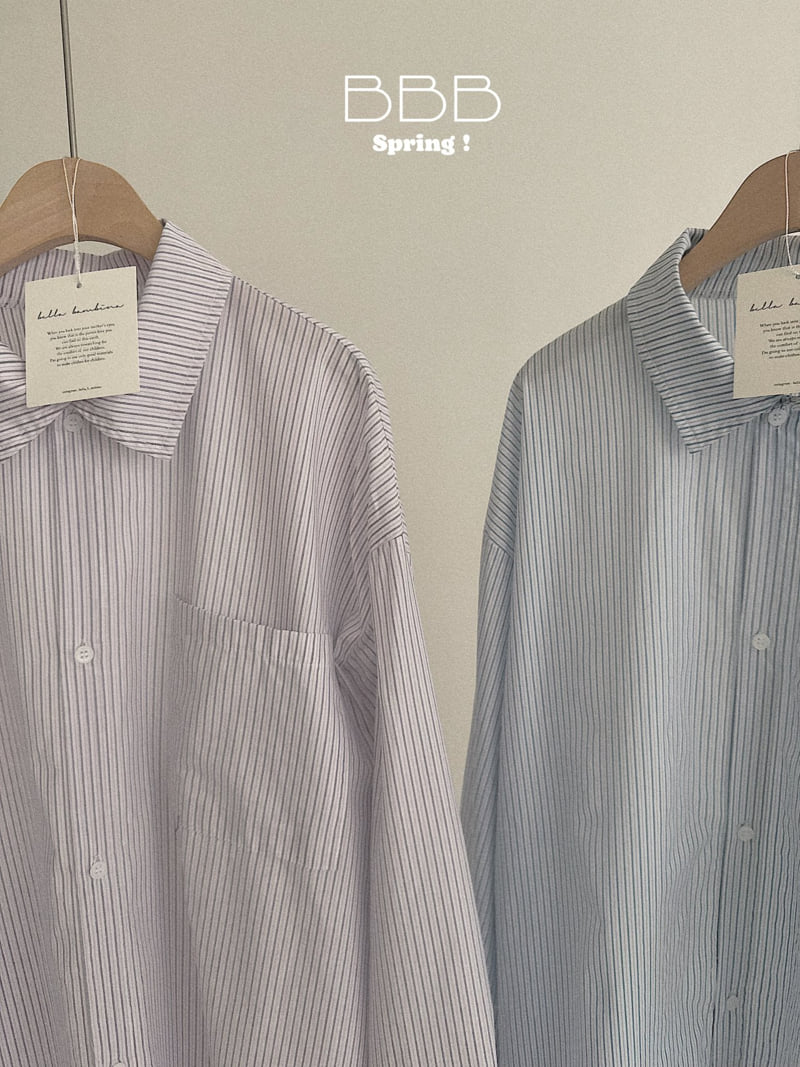Bella Bambina - Korean Women Fashion - #pursuepretty - Moist Stripe Shirt (Adult) - 5