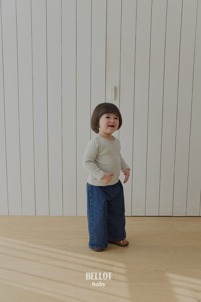 Bellot - Korean Baby Fashion - #babyclothing - Bebe Cozy Wide Denim Pants - 11