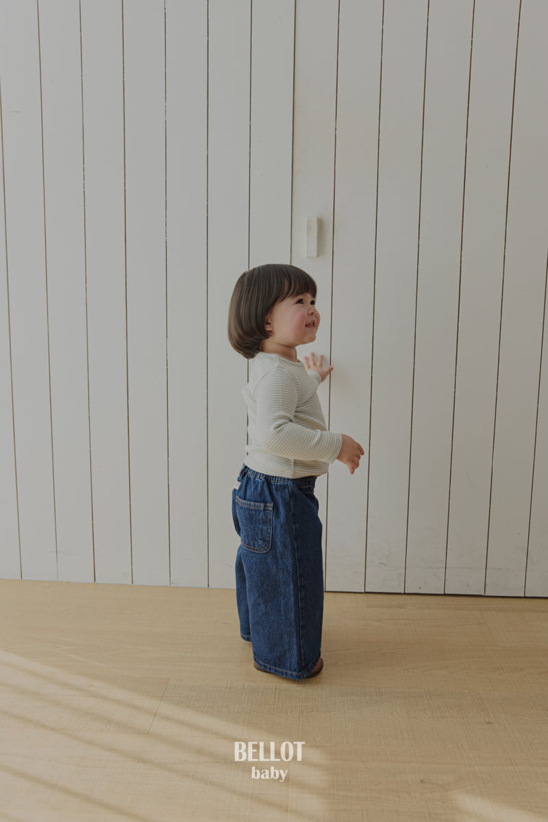 Bellot - Korean Baby Fashion - #babyfashion - Bebe Cozy Wide Denim Pants - 12