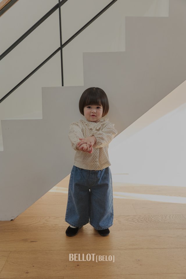 Bellot - Korean Baby Fashion - #onlinebabyshop - Bebe Cozy Wide Denim Pants - 7