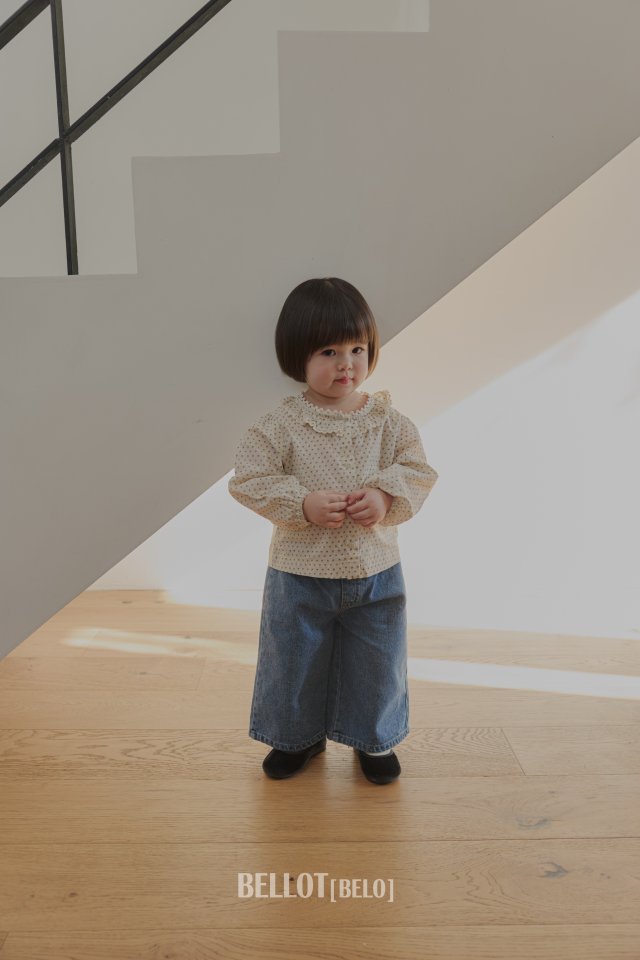 Bellot - Korean Baby Fashion - #smilingbaby - Bebe Cozy Wide Denim Pants - 8