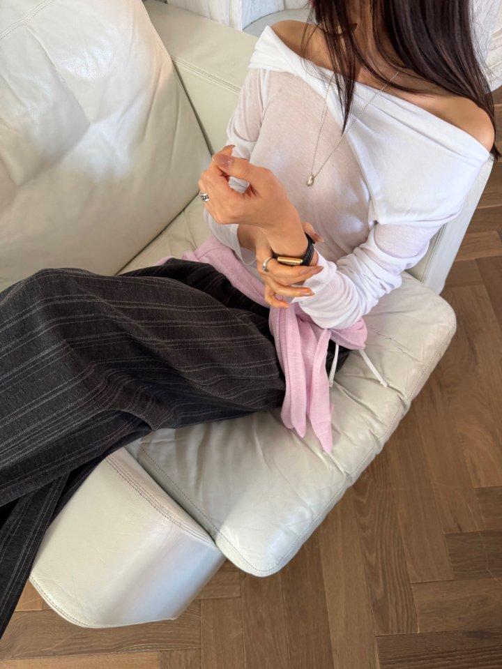 Better - Korean Women Fashion - #momslook - Off-Shoulder Tee - 10
